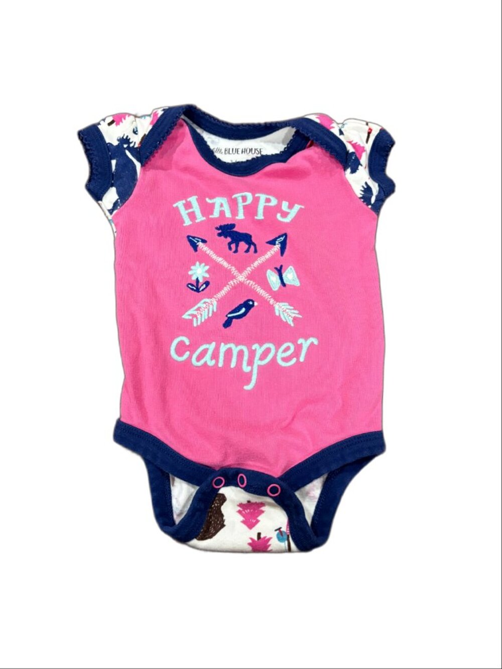Little Blue House by Hatley Happy Camper Short Sleeve Bodysuit - Size 3-6M